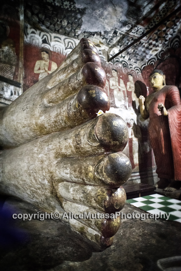 Dambulla cave temples - Big Buddha feet..