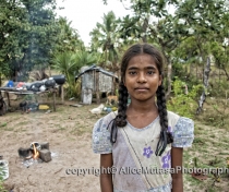 Theepika at her home near the Blue Lagoon, Nilaveli