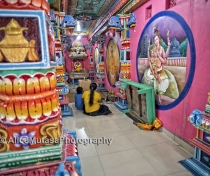 A quiet moment in the mad psychedelic interior of the Kali Kovil Temple, Trincomali