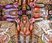 The Amazing Psychedelic ceiling of the Kali Kovil Temple in Trincomali