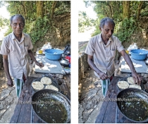 Sellaraj: making delicious rotis & wadis by the side of the road