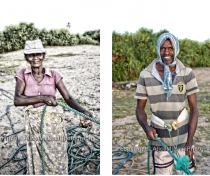 Fatima & Karim; pulling the nets in on Nilaveli beach