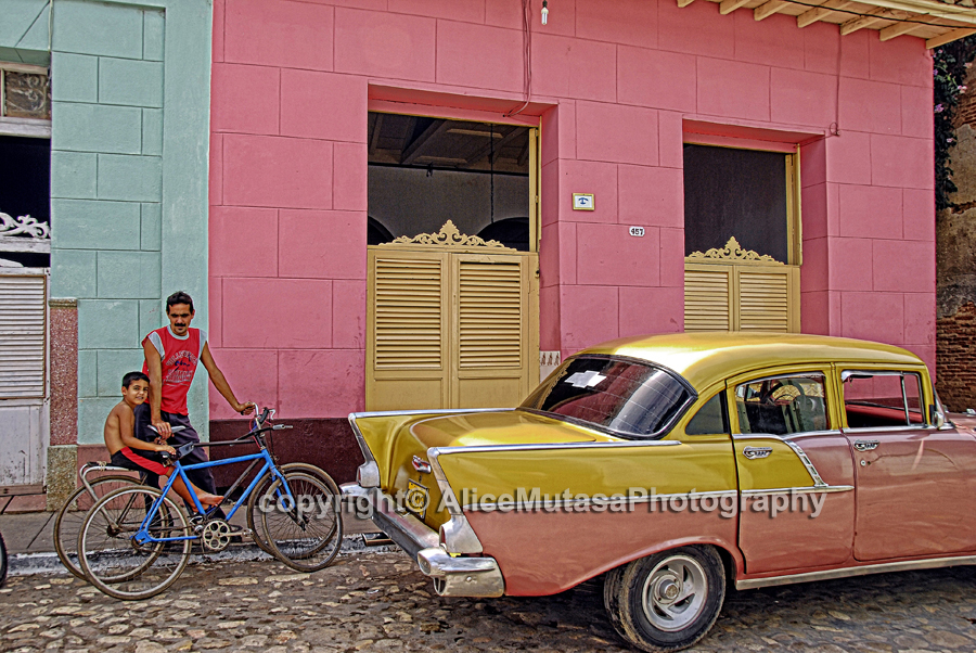 Pink car-pink house, Trinidad, Cuba
