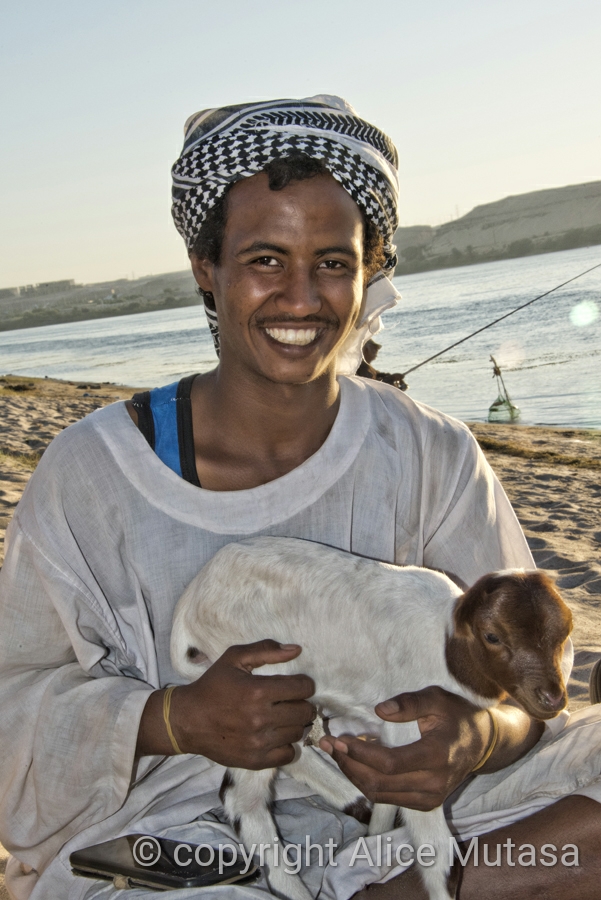 Mohamed and his baby goat