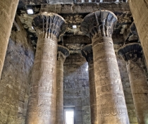 Temple of Edfu, with blackened ceilings from the rituals & sacrifices that were made there