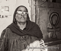 Aziza by her front door; Seheil island
