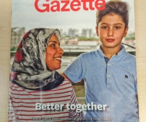 Chahla and Omar's photo on the front cover of the 'Gazette' magazine