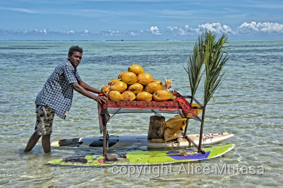 Cedric & his floating coconut stall