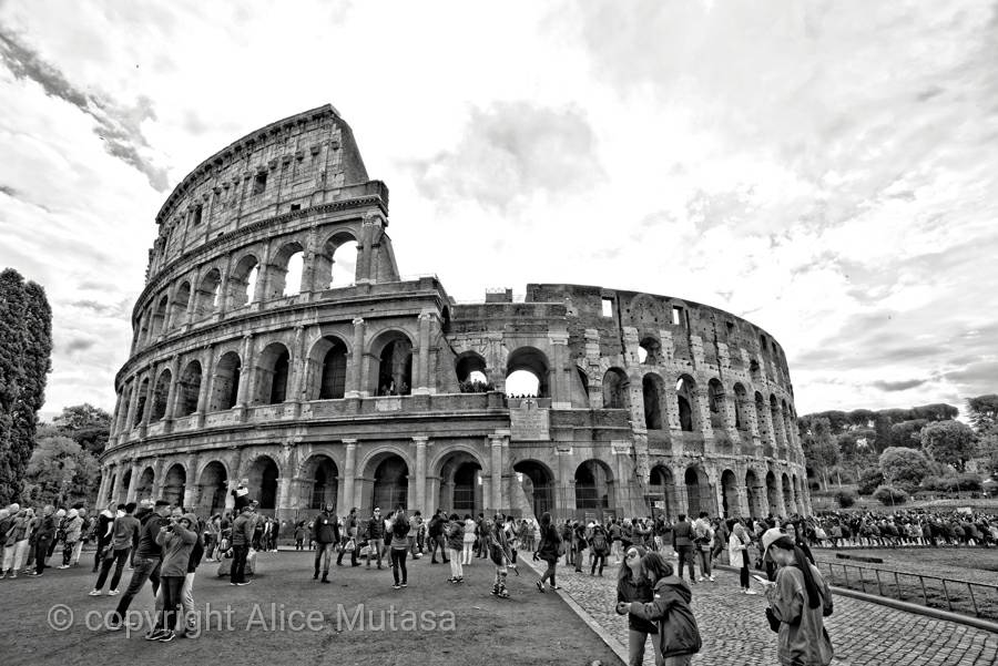 Colosseum under brooding skies