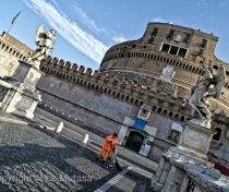 Rome early morning - nobody around except street cleaners