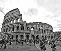 Colosseum under brooding skies