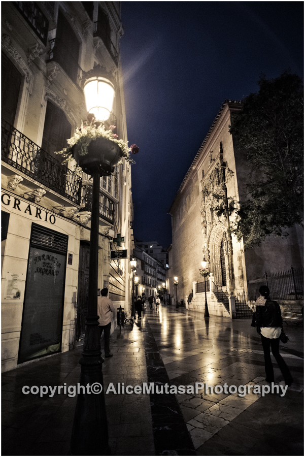 Malaga at night