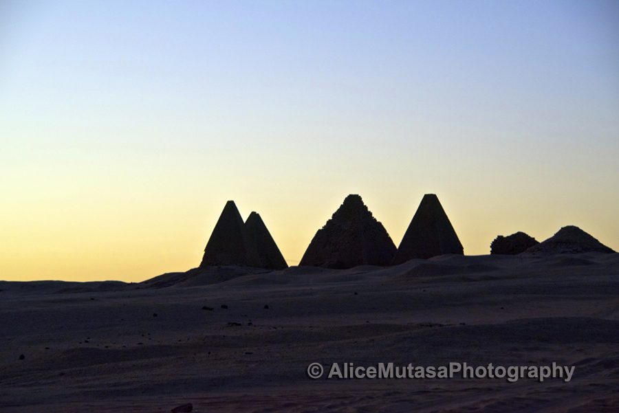 Jebel Barkal pyramids at sunset