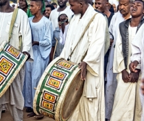 Sufi dancing and drumming at the tomb of Hamed el-Nil, Omdurman, Sudan