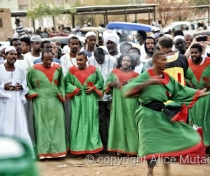 Sufi dancing and drumming at the tomb of Hamed el-Nil, Omdurman, Sudan