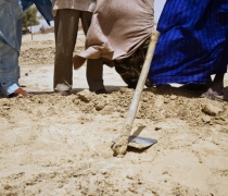 Digging the new well; N'dala village