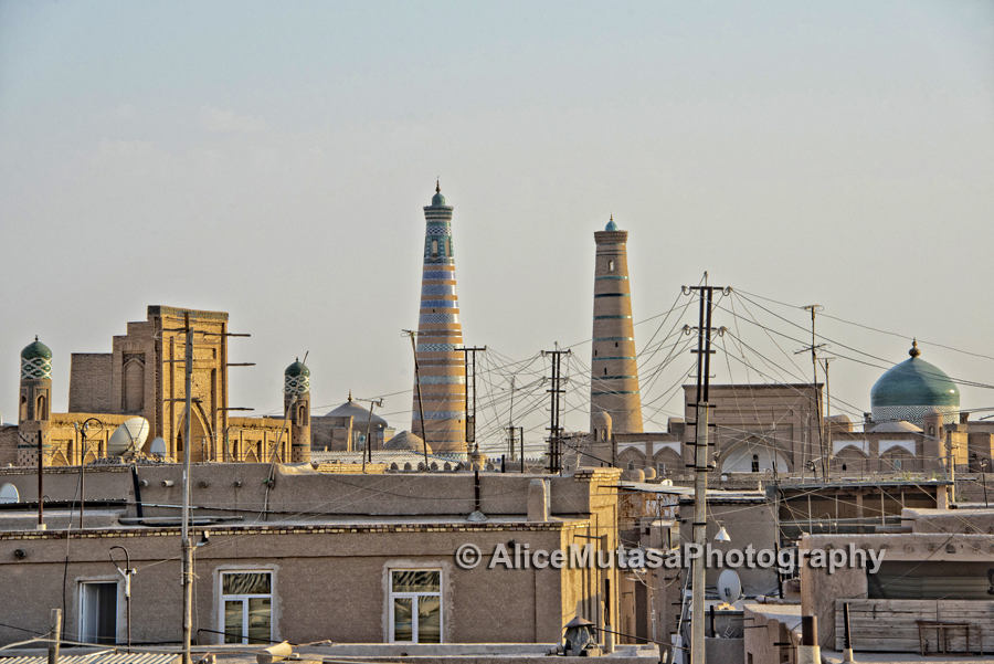 Another view of Khiva - with pylons!