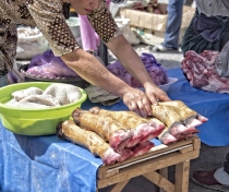 Tripe and trotters, Samarqand bazaar