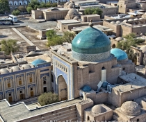 Aerial view of Khiva at dusk