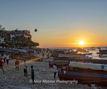 Stone Town harbour at sunset