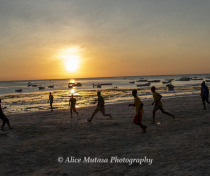 Beach football at dusk, Kizimkazi beach